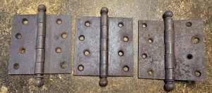 Lot Of 2 Vintage National MFG. 4" hinges and one stamped with a heart repurpose
