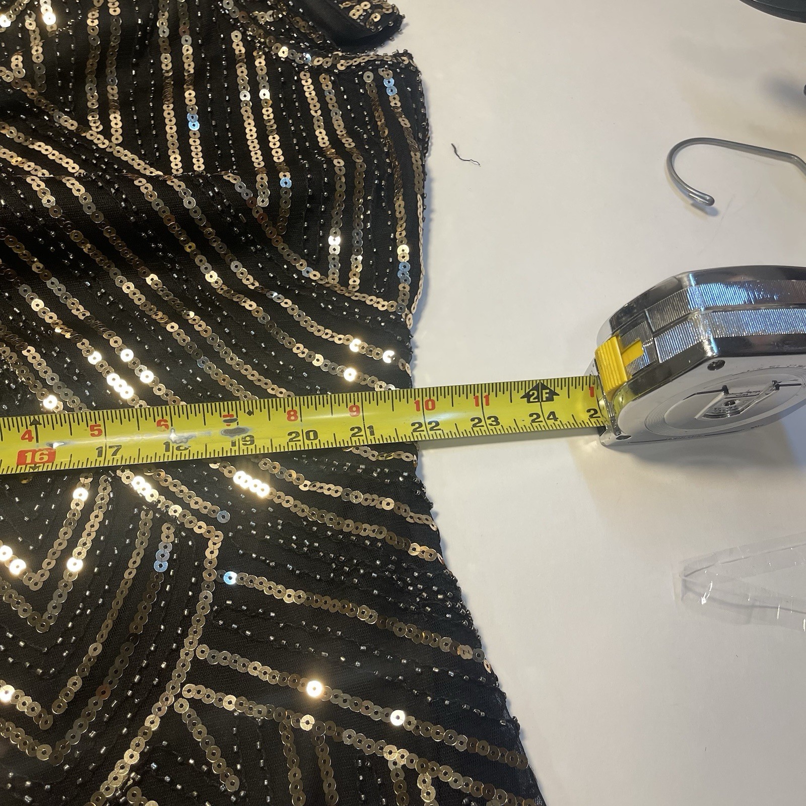 Fundaisy Sequin Fringe Flapper Dress Cocktail Party Plus 4XL Black, Gold Sequin