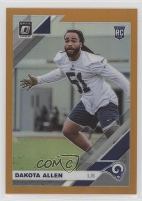 2019 Panini Donruss Optic Rookies Orange Prizm 63/199 Dakota Allen Rookie RC 0b3