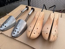 Lot of 2 Metal and Wooden Shoe Trees Men Large Size 10B to 14B