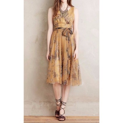 HTF nwt ANTHROPOLOGIE MADAME SHOUSHOU sz S Cezembre dress