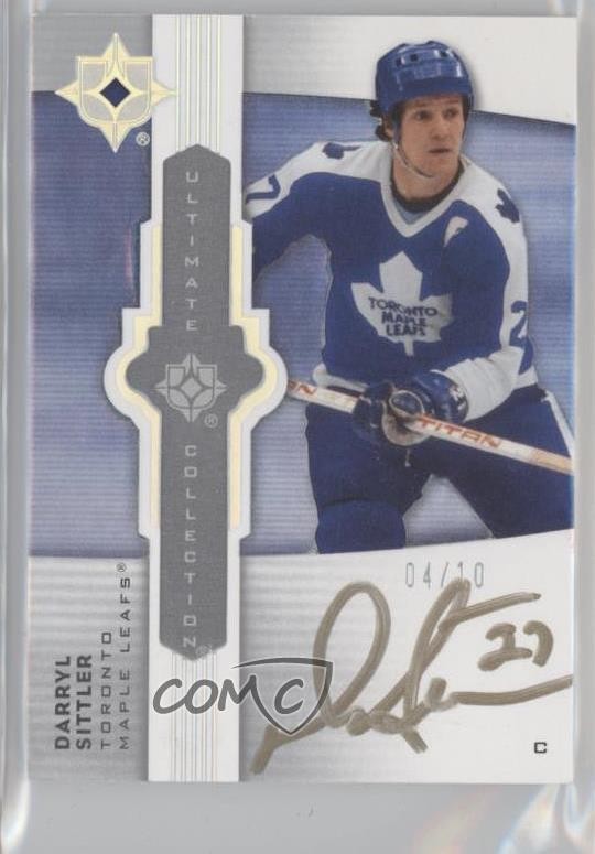2021-22 Ultimate Collection Emblems Platinum 4/10 Darryl Sittler Auto HOF 0c3