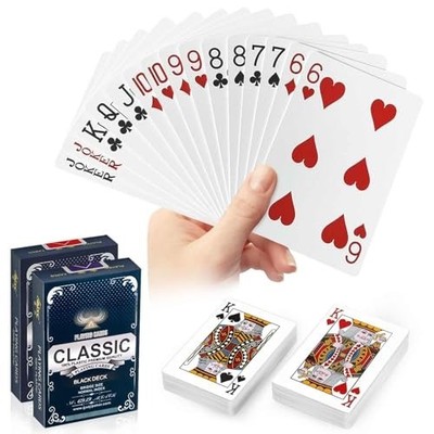 Kunststoff Spielkarten 2 Decks, Poker, Blackjack, Romme, Zauber