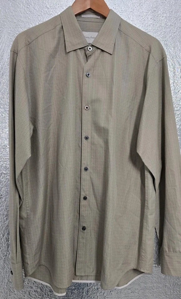 Camisa de vestir Tommy Bahama para hombre talla grande con cuello abotonado manga larga Foto 2 de 4