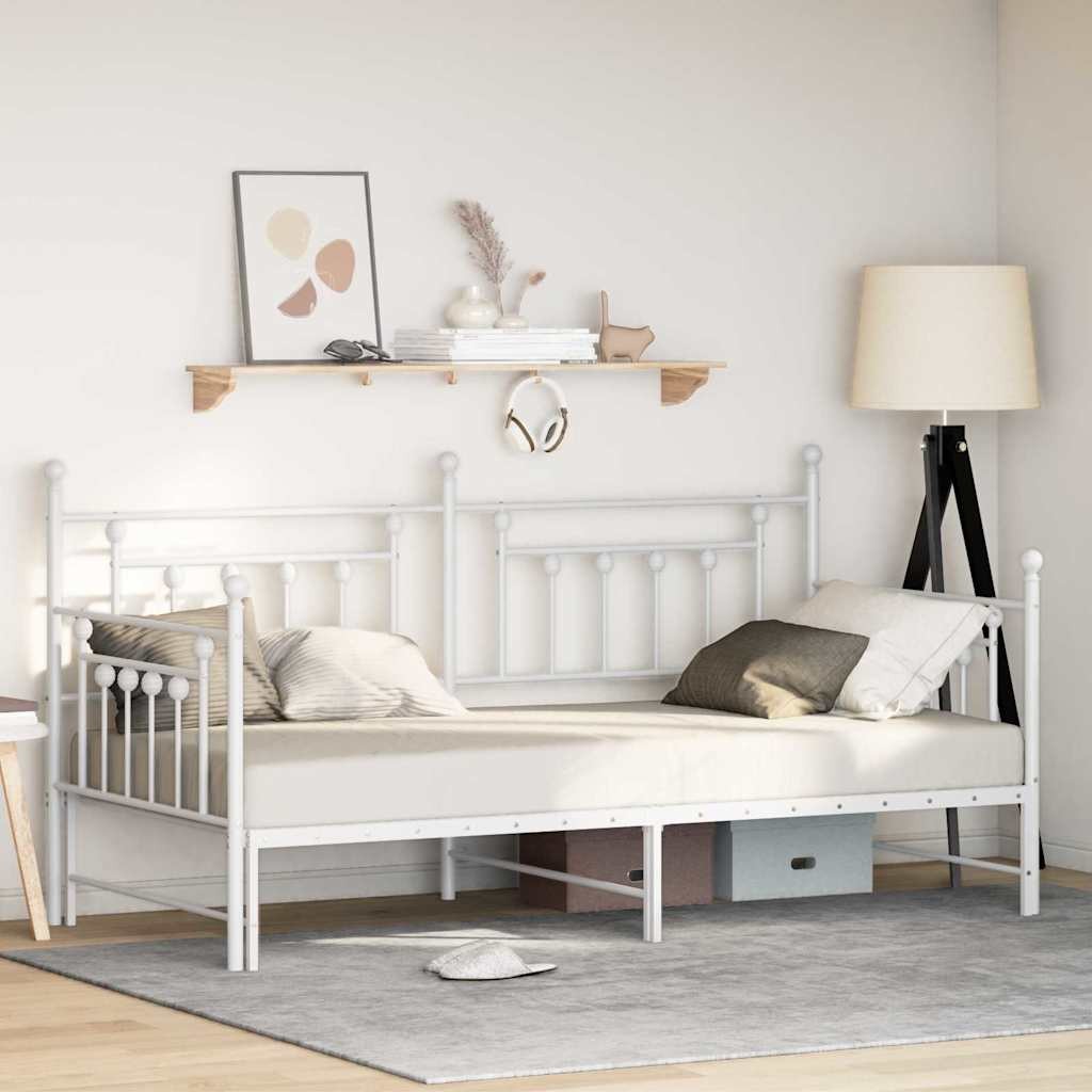 Struttura per letto di giorno Bianco 90 x 190 cm Acciaio 2805566