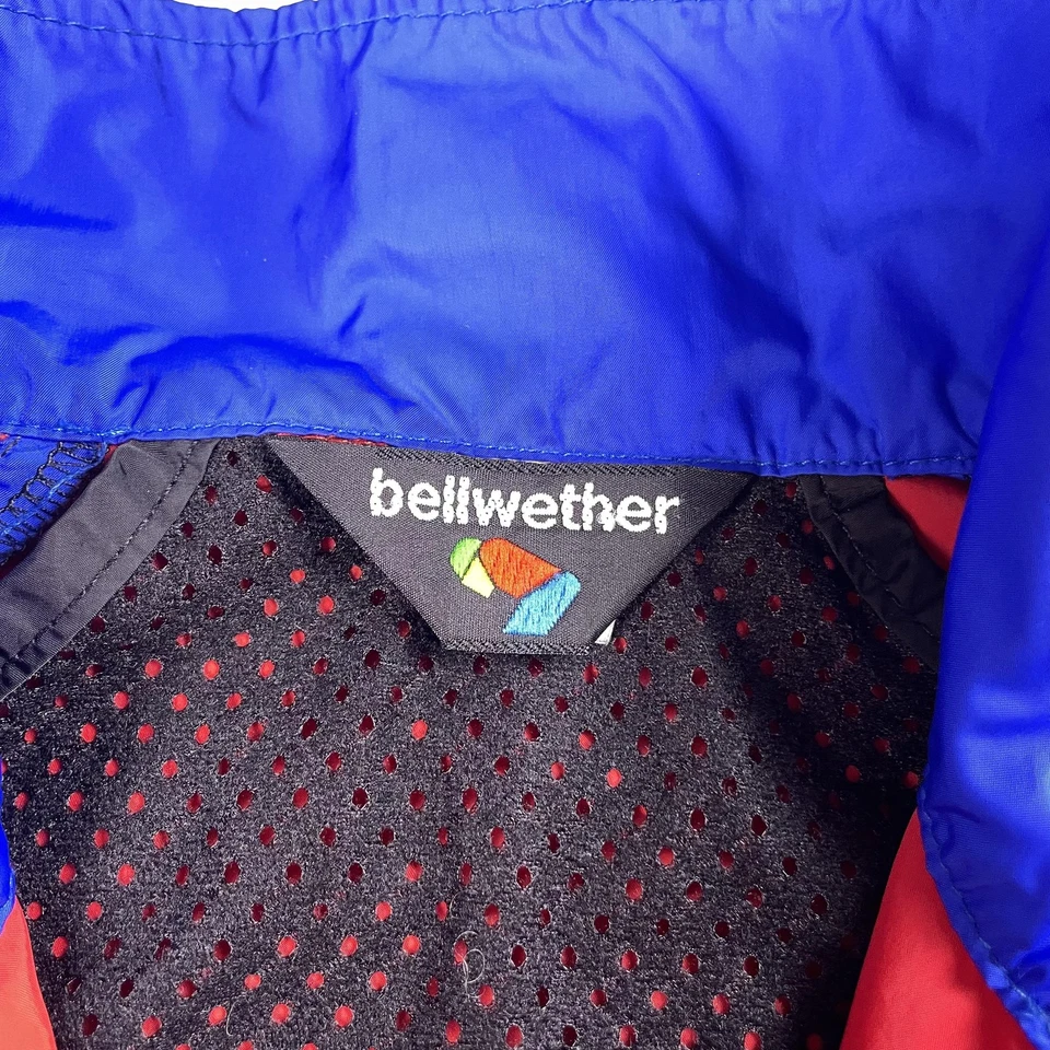 Винтажная велосипедная куртка Bellwether мужская большая красная сине-черная ветровка вентиляционная решетка США - Изображение 3 из 4