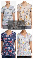 4 Disney Scrub Tops Large L Toy Story Buzz Frozen Olaf Eeyore Lady the Tramp