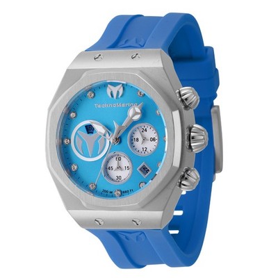 Technomarine Reef Sun Women's 40mm Glacier Blue Crystal Chrono Watch TM-523006