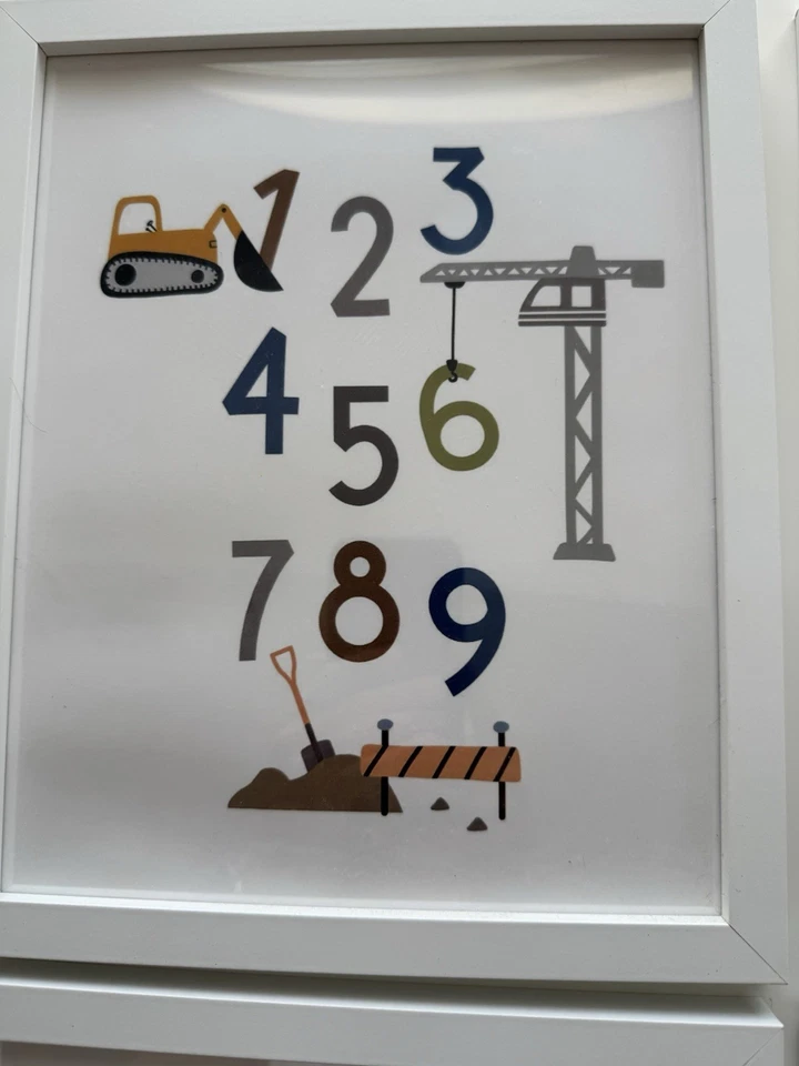 Decoración del hogar arte de pared niños construcción de habitaciones números alfabetos Foto 2 de 4