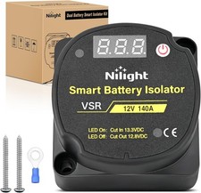 Nilight 12v 140a Dual Battery Isolator Vsr With Digital Voltmeter For Rv Boat
