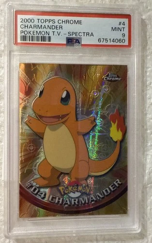 2000 Topps Chrome Charmander SPECTRA Pokémon T.V PSA 9