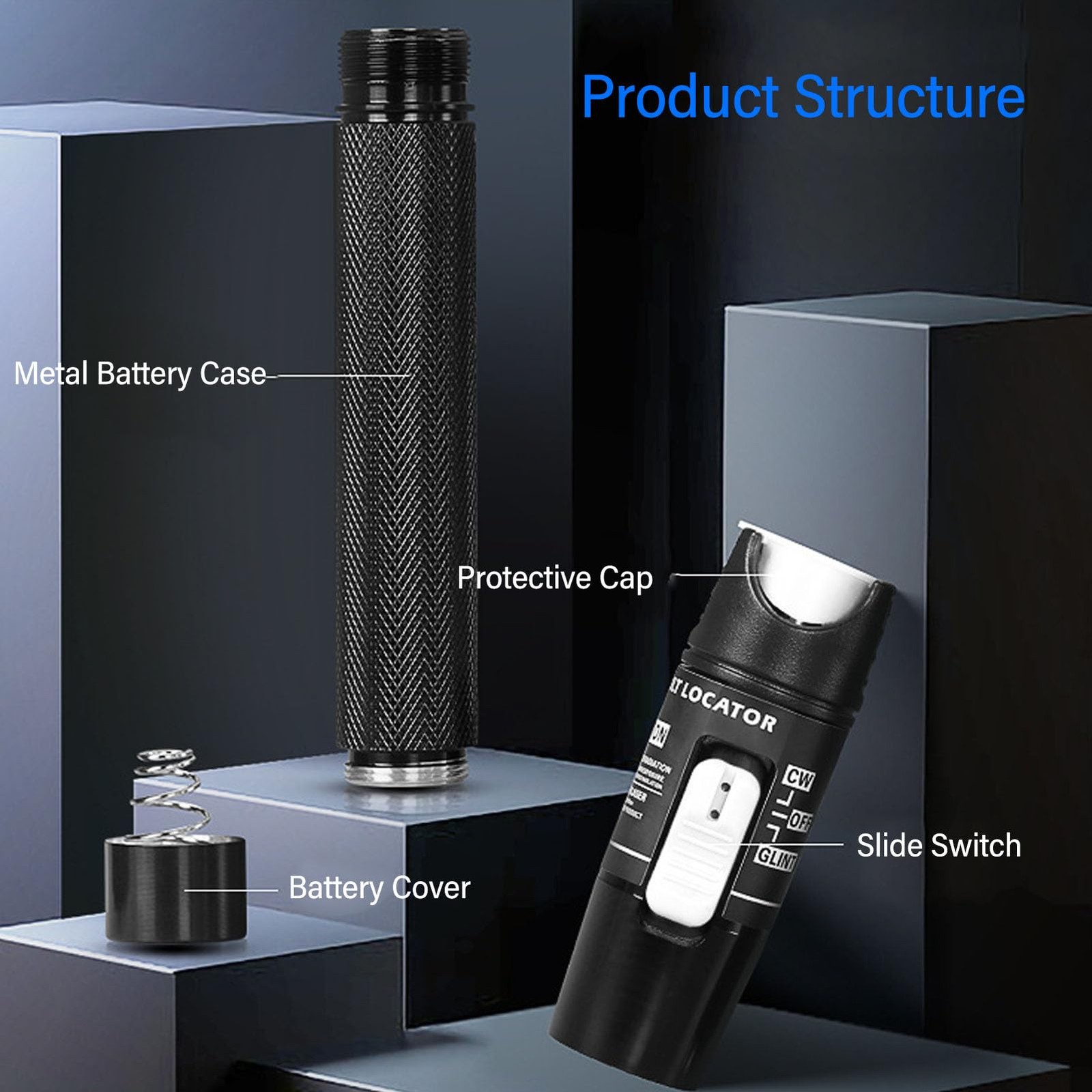 Fiber Visual Fault Locator, 80MW 80KM VFL Fiber Optic Cable Tester Meter Fiber R