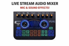 Live Stream Mixer USB Voice Changer Sound Card for PC Podcast Gaming