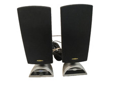 Insignia Left  Right Computer Speakers, Silver/Black, Wired 3.5mm Aux 6B/ B3 
