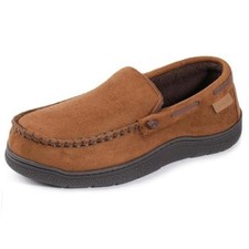 Men's Moccasin Slippers Memory Foam House Shoes, Indoor and Outdoor 11.5 Camel