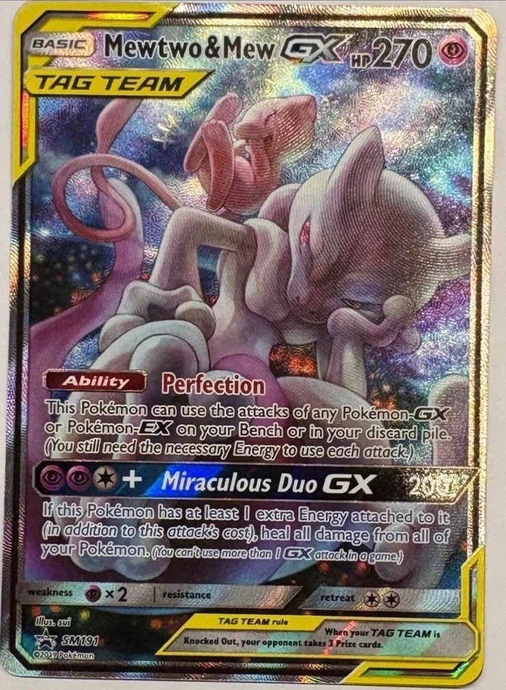 Pokemon TCG Sun & Moon Black Star Promo #SM191 Mewtwo & Mew GX