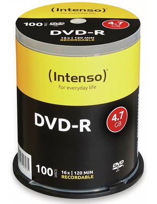 DVD-R, INTENSO, 4,7GB, 16x, Spindel mit 100 Stück