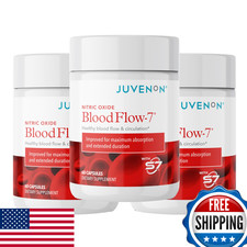 Juvenon BloodFlow-7 Nitric Oxide Supplement w/ Nitrosigine 180 Count 3-Pack 