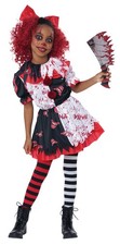 Girls Killer Clown Costume Dress With Collar Leggings 3024-092