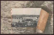 Postcard HAVERHILL Massachusetts/MA  Covered Bridge Bird's Eye Aerial view 1907?