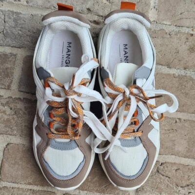 Chunky White, Orange Brown Trainers from Mango UK