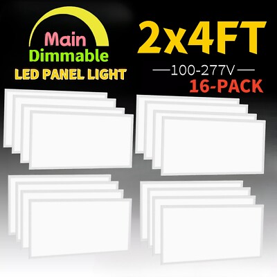 16x LED Flat Panel Troffer Light 4X2FT,75W 7800LM Drop Ceiling Light,5000K White