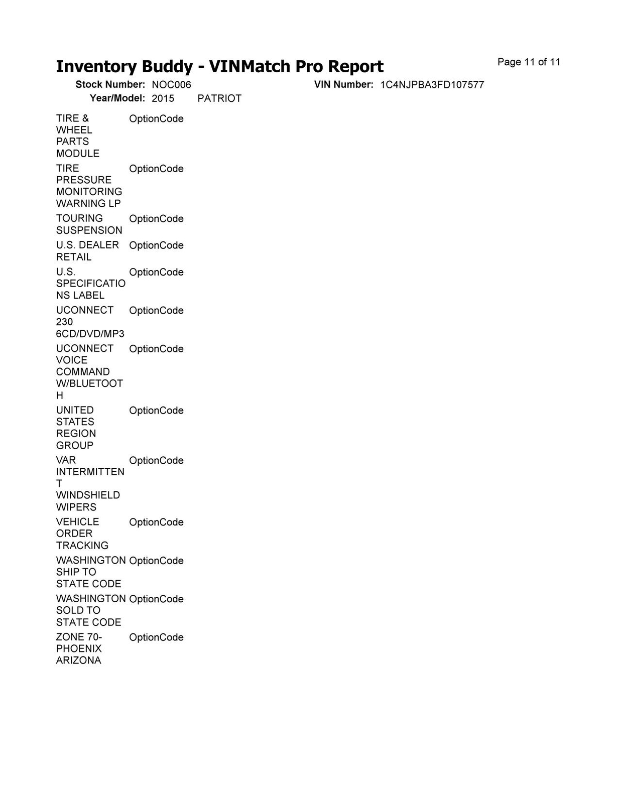 Used Left Tail Light Assembly fits: 2015 Jeep Patriot Left Grade A