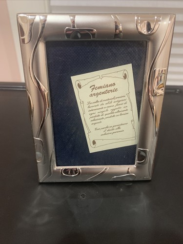 VINTAGE FEMIANO ARGENTERIE Marked NA Ag 1g 850 PICTURE FRAME WOOD BACK 4" X 3" - Picture 3 of 10