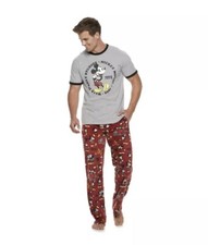 Nwt Mens Size Large Evolution Of Mickey Mouse 2 Piece Pajamas Loungewear