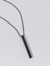 Black Modern Stainless Steel Necklace with a Minimalist Bar - 68CM
