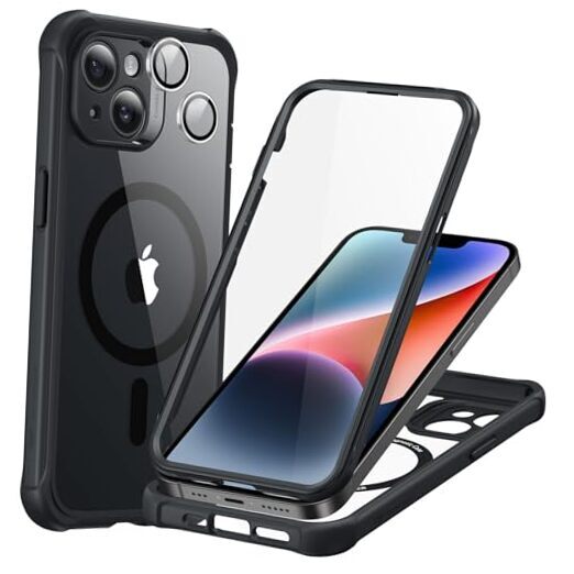 Magnetic for Case [Compatible with MagSafe] Full-Body iPhone 14 Clear Black