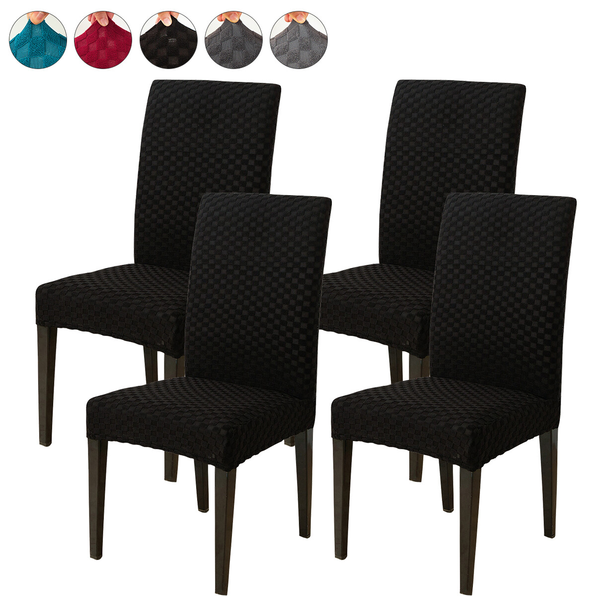 Covers Stretch Parson Chair Slipcover Jacquard Knitted Set Of 4/6