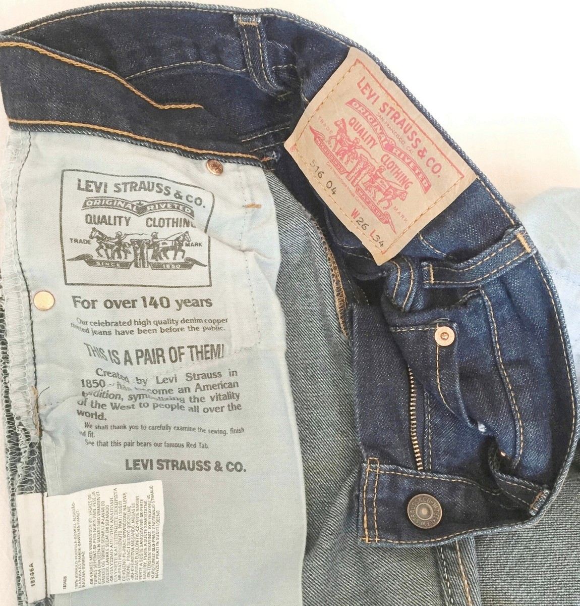LEVIS Vintage 516 Bootcut Jeans Raw Denim Customised Pockets