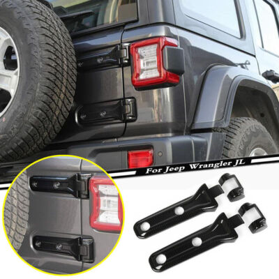 For 18-23 Jeep Wrangler JL Carbon Fiber Tailgate Hinge Trim Rear Door Cover Trim