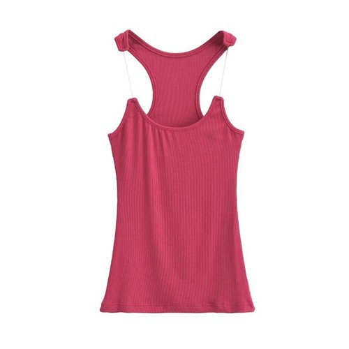 Y-Back Tank Tops Sleeveless Shirt Invisible Clear Straps Vest Tees Sexy Camisole - Picture 19 of 23