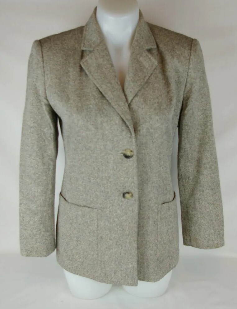 Talbots Petites Gray Fully Lined  2 Button Wool B… - image 1