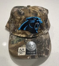 NWT OSFA Carolina Panthers ‘47 Brand Realtree Xtra Camo Hat Cap Adjustable