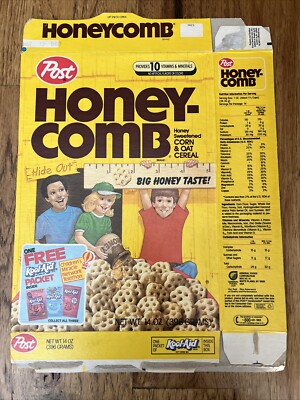 1988 Post Honey-Comb Cereal Box - Free Kool-Aid Packet Inside - Wacky Warehouse