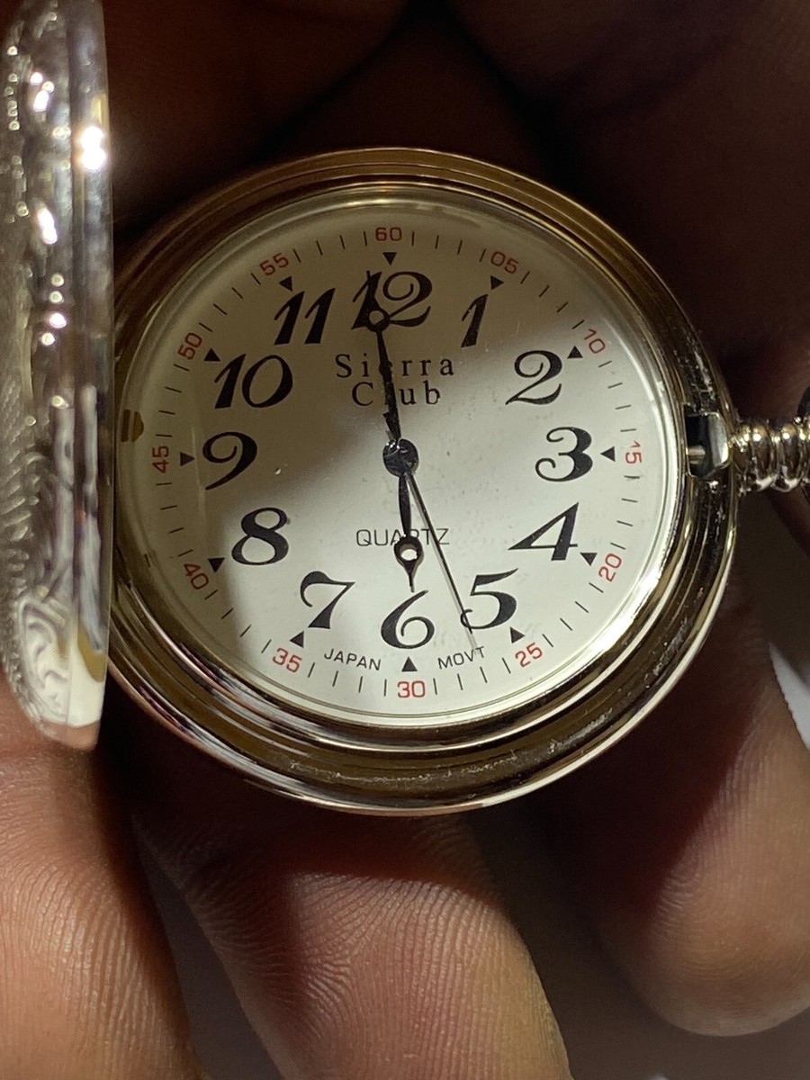 Men's Silver Tone Sierra Club Pocket Analog Watch | eBay