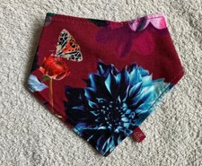 Ted Baker Girl Baby Burgundy Deep Red Blue Pink Floral Bandana Bib One Size