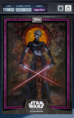 Star Wars Card Trader - Illustrated - Series 5 - Asajj Ventress -Purple  SWCT