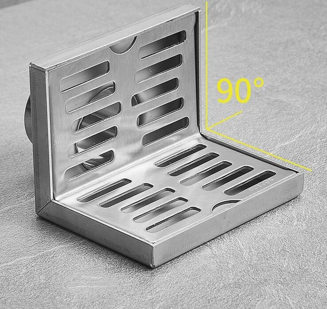 Corner Floor Drain Stainless Steel 304 Side Shower Drain Square Brushed