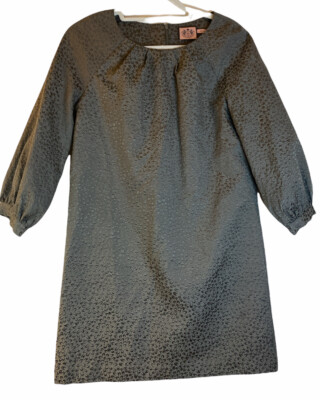 Juicy Couture Silk Jacquard Shift Dress, Pale Moonlight Grey -Size Small -n