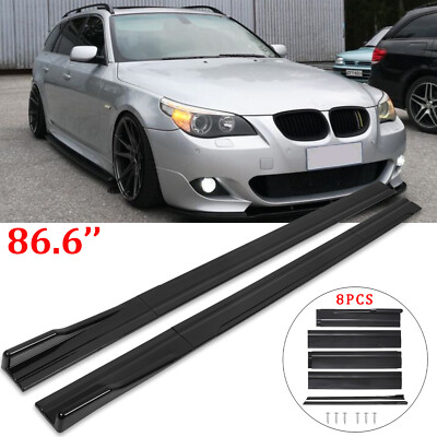2M 86.6'' Car Side Skirts Rocker Panel Splitter Lip For 5 Series E61 E60 F10 F11