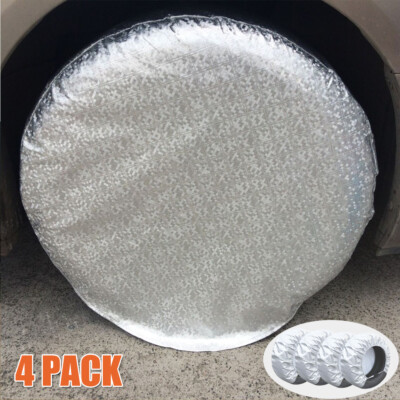 Waterproof Spare Tire Cover For RV, Trailer, Jeep, SUV, Truck - PVC Leather, 4 Sizes (15 Inch Fits 27.5-29.1" Diameter)