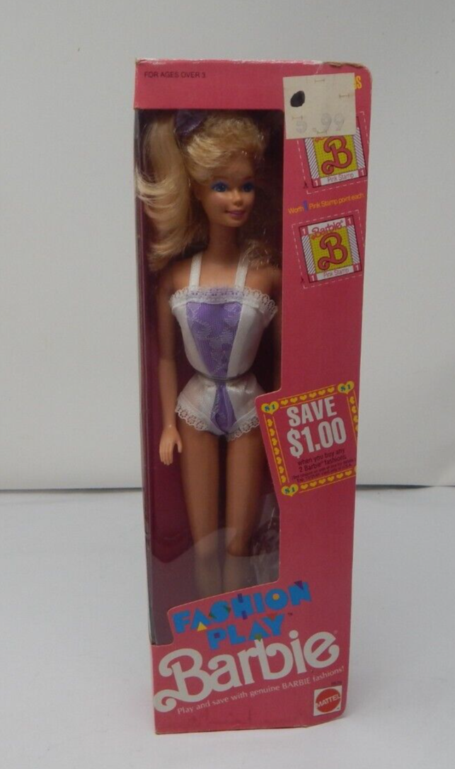 Vintage 1990 Mattel Fashion Play Barbie Doll 9629 Sealed In Box