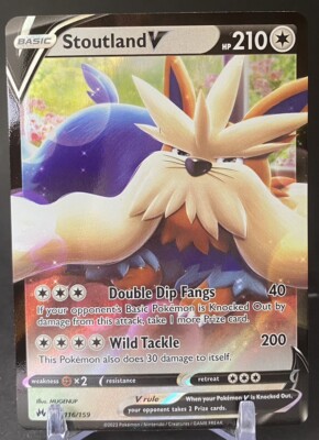 Stoutland V 116/159 Ultra Rare Crown Zenith Pokemon TCG