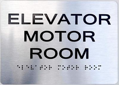 Elevator Motor Room Sign-(Aluminum, Brush Silver, Size 5X7) The Sen...-REF24-102