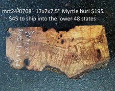 Myrtle Wood  Burl Turning Block  DIY Crafts  Mrt24-0708