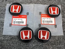 Genuine Oem Honda Set Of 4 Black W Red Center Caps 44732-tgh-a01 Type R Cap Genuine Oem Honda Set Of 4 Black W Red Center Caps 44732-tgh-a01 Type R Cap